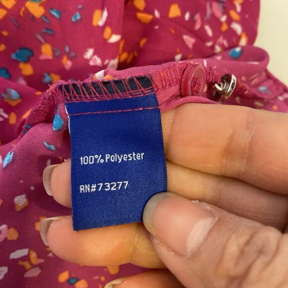 APT.9 Women Blouse/Shirt Size M Long Sleeve Multicolored Button up Sheer Summer - Picture 5 of 8